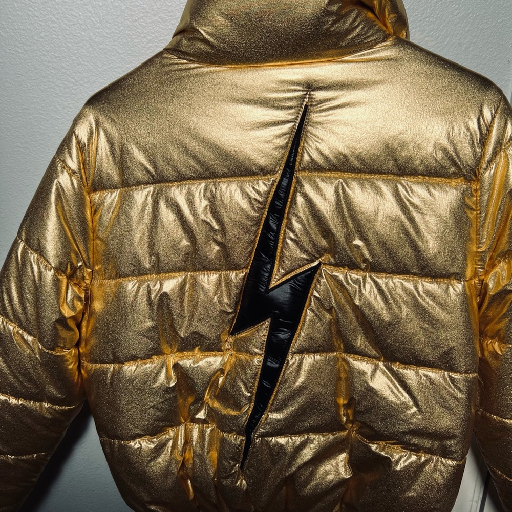 Aviator Nation Metallic Gold Puffer Jacket - Picture 9 of 13